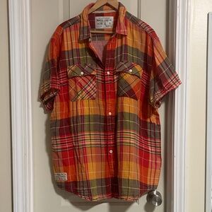 Nautica Jeans Co. Men's Vibrant Plaid Button-Down Shirt XL